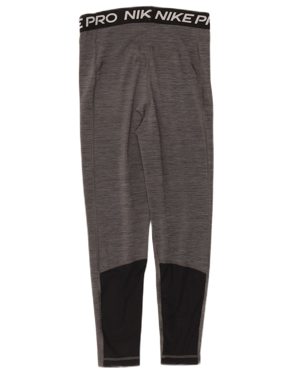 Leggings grafici Nike da donna Dri Fit UK 10 piccolo poliestere chiazzato grigio