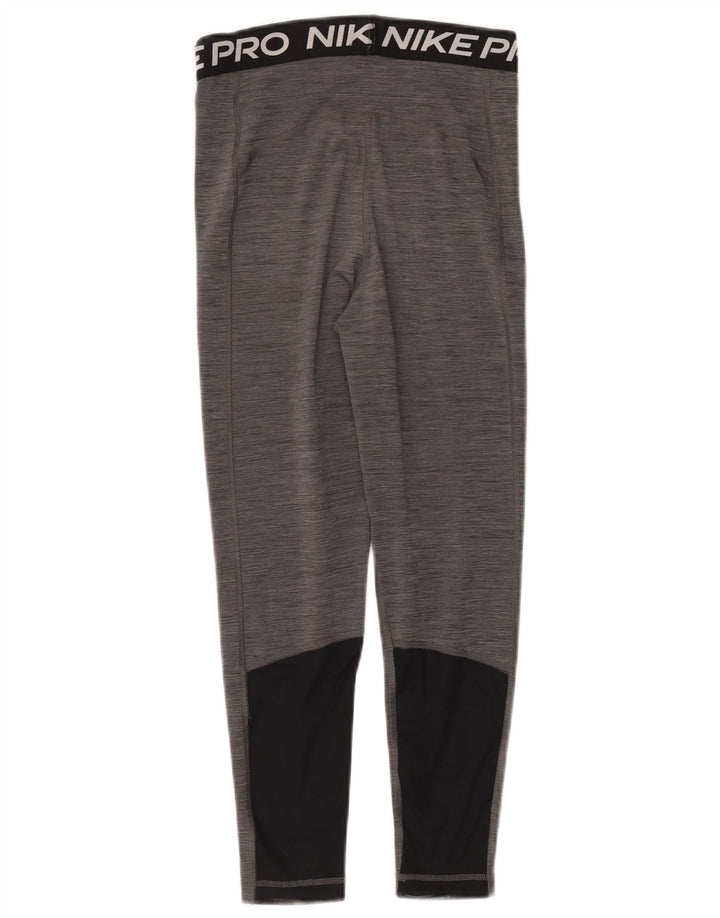 Leggings grafici Nike da donna Dri Fit UK 10 piccolo poliestere chiazzato grigio