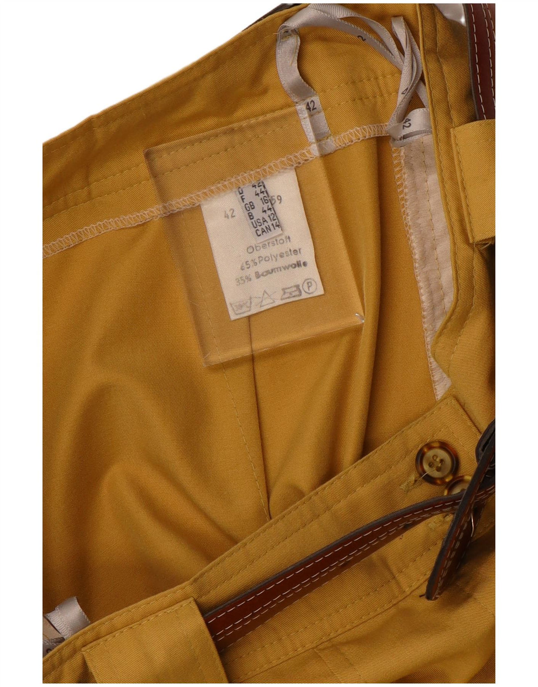 Bermuda vintage da donna con ancoraggio UK 16 Large W30 poliestere giallo