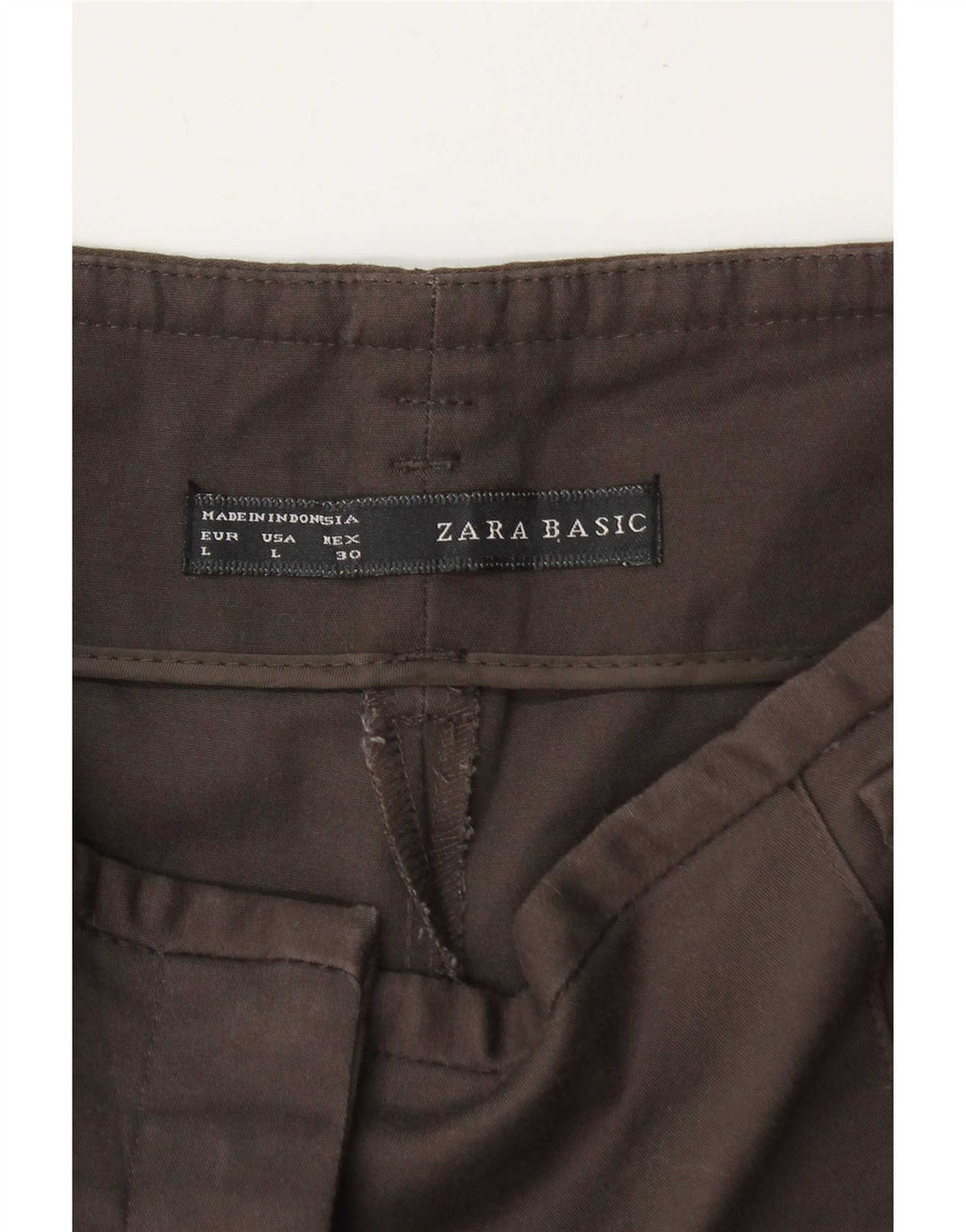 Pantaloni chino con pegging da donna Zara grandi W34 L27 marroni