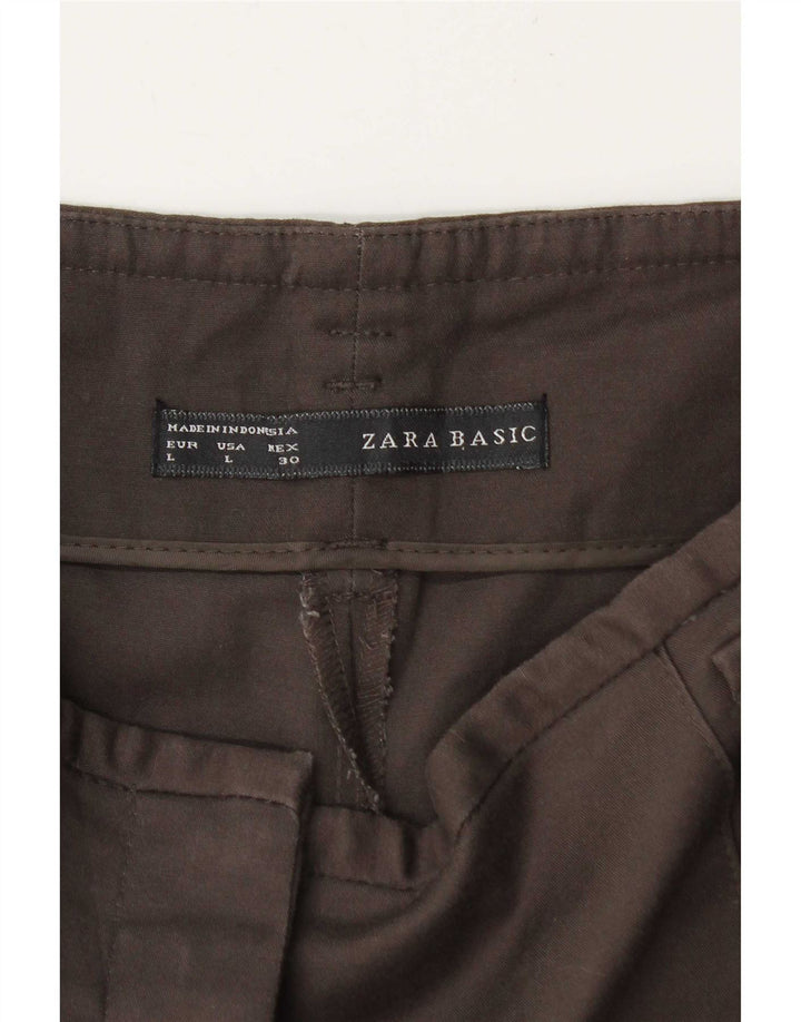 Pantaloni chino con pegging da donna Zara grandi W34 L27 marroni