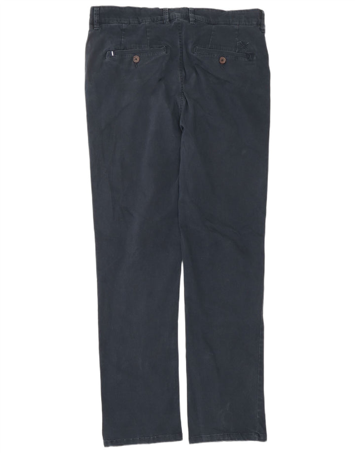 CREW CLOTHING Pantaloni chino dritti da uomo W34 L32 Blu Navy