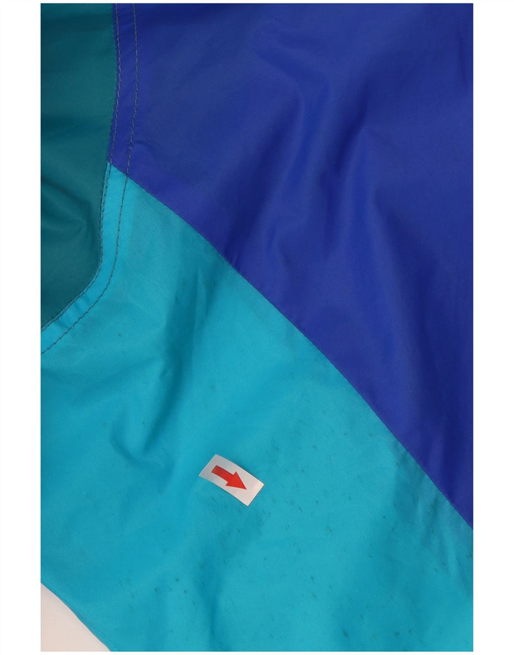 Giacca antipioggia da uomo con cappuccio K-Way UK 42 XL Blu Colourblock Poliammide
