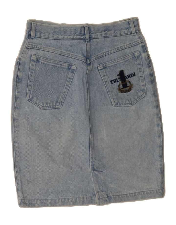 TRUSSARDI Womens Denim Skirt W28 Medium  Blue Cotton Vintage Trussardi and Second-Hand Trussardi from Messina Hembry 