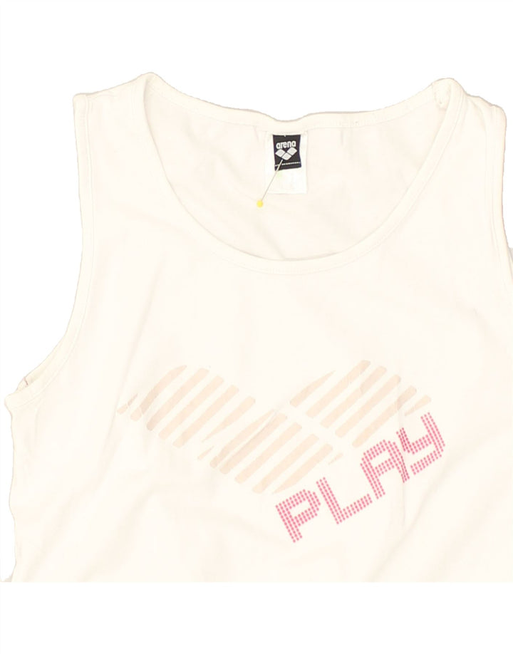ARENA Girls Graphic Vest Top 11-12 Years White | Vintage Arena | Thrift | Second-Hand Arena | Used Clothing | Messina Hembry 