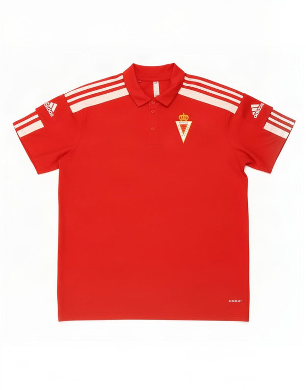 Adidas Mens Murcia F.C. Graphic Polo Shirt Large Red Polyester