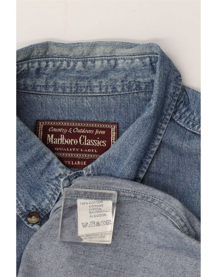 Camicia di jeans da uomo Marlboro Classics 2XL cotone blu