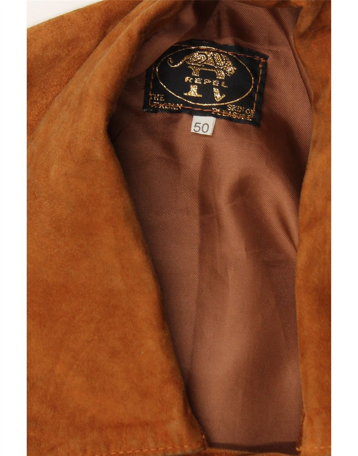 Giacca da uomo in pelle scamosciata VINTAGE IT 50 Large in pelle marrone