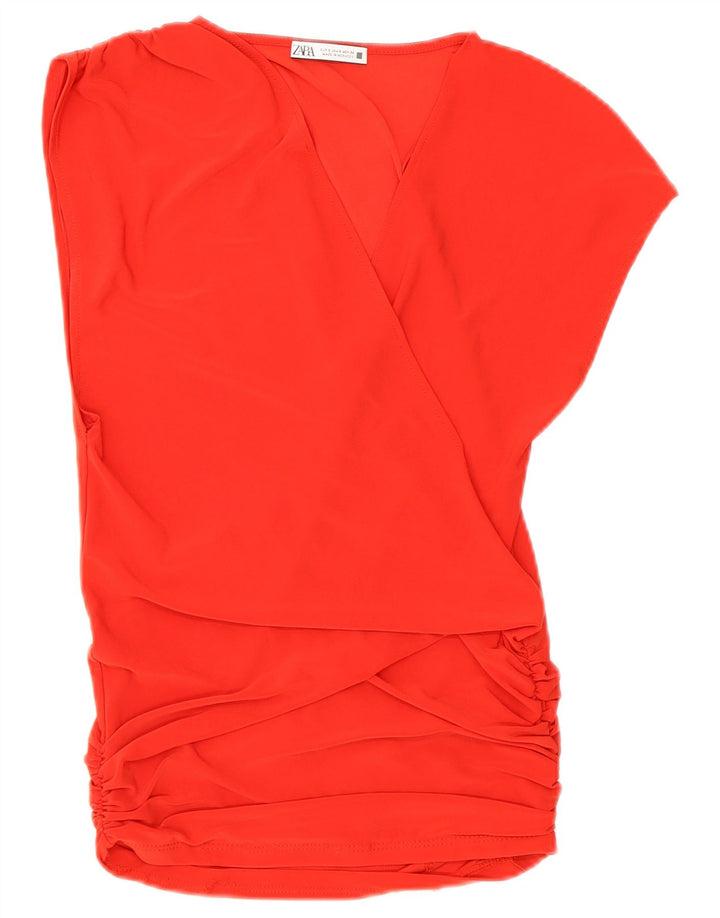 Camicetta senza maniche da donna Zara UK 8 Small Poliestere rosso