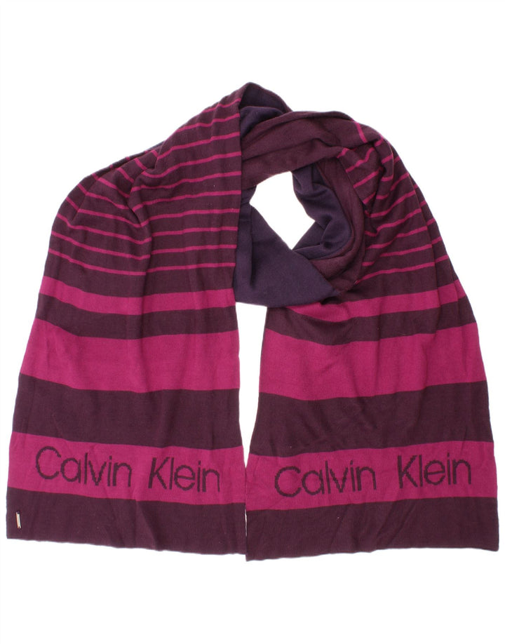 Sciarpa rettangolare grafica da donna Calvin Klein, taglia unica, in acrilico a strisce viola