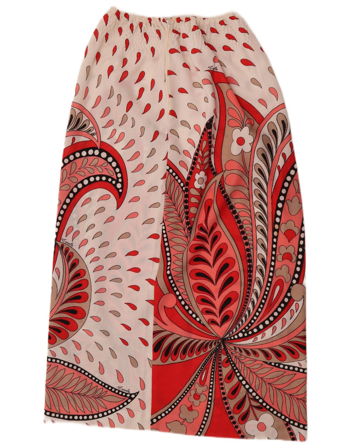 Gonna lunga da donna vintage W26 piccola con motivo cachemire bianco