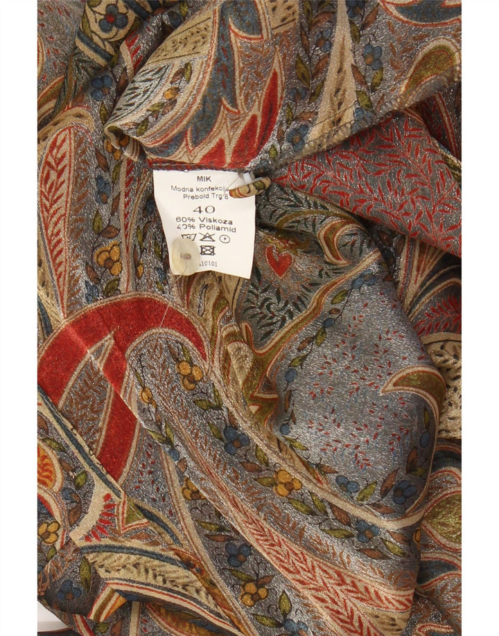 Camicetta camicia lunga da donna VINTAGE EU 40 Viscosa Paisley beige medio