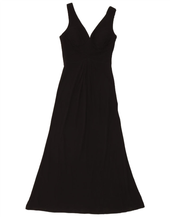 Abito lungo senza maniche da donna Hobbs UK 8 piccolo in viscosa nera