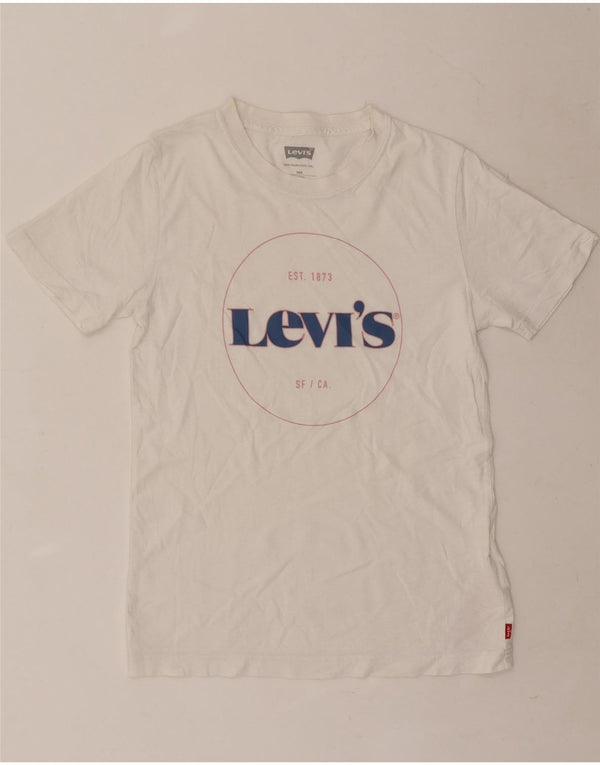 T-shirt grafica da ragazzo Levi's Top 13-14 anni in cotone bianco