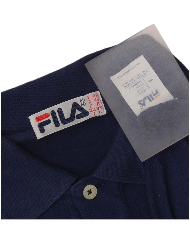 Polo FILA Uomo Manica Lunga IT 48 Medio Blu Navy Cotone