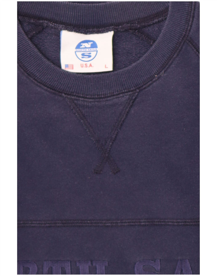 Felpa grafica da uomo North Sails Maglione grande blu navy