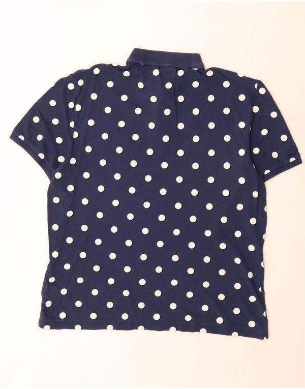 Polo da uomo Lacoste taglia 5 grande in cotone a pois blu navy