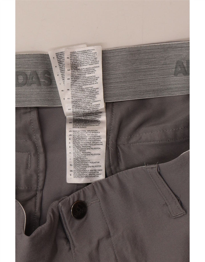 Pantaloni chino slim da uomo Adidas W34 L32 poliestere grigio