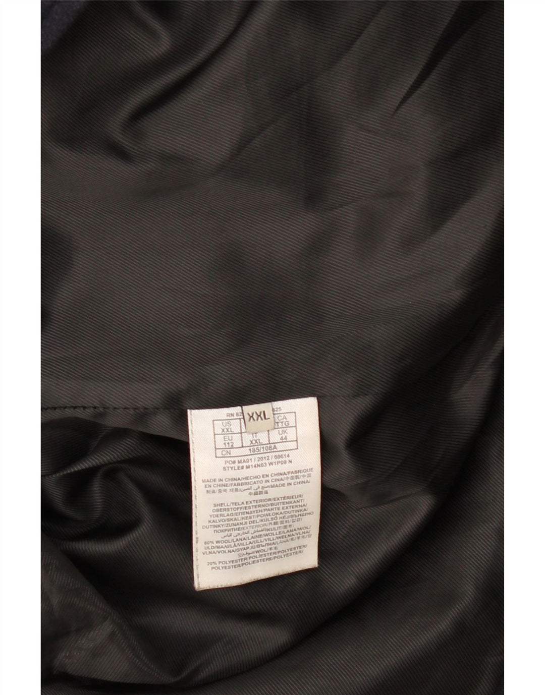 Guess Cappotto da marinaio da uomo UK 44 2XL Lana blu navy