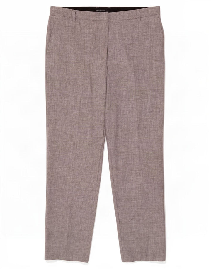 Pantaloni da abito da donna Marks & Spencer UK 16 Large W34 L30 Poliestere grigio