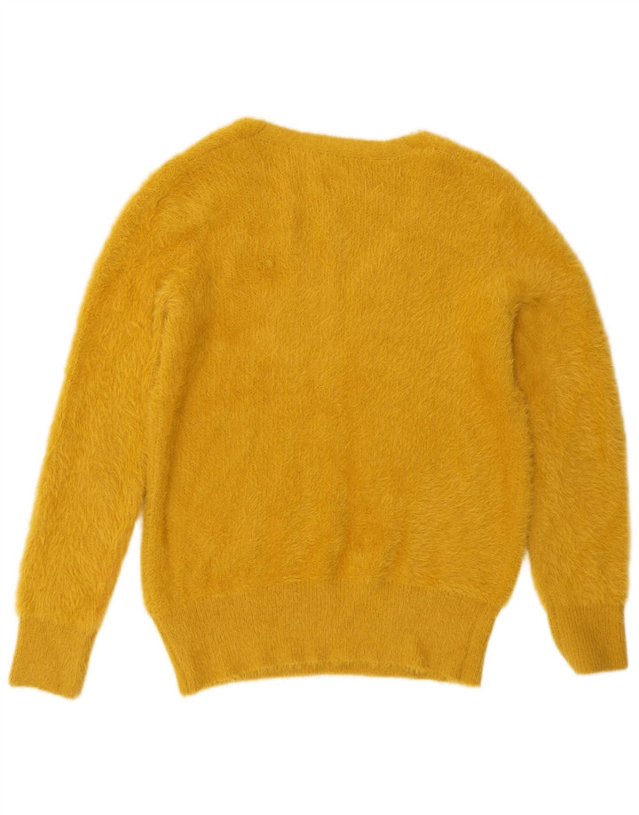 Maglione da donna con scollo a V Marks & Spencer UK 14 Poliammide giallo medio