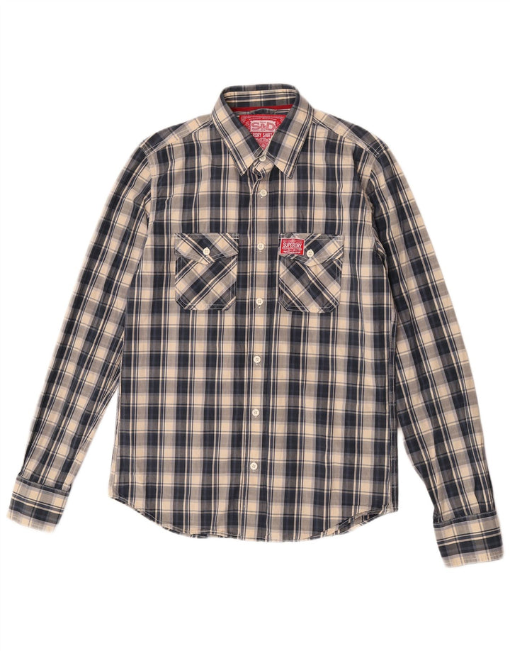Camicia da uomo Superdry in cotone a quadri grandi blu