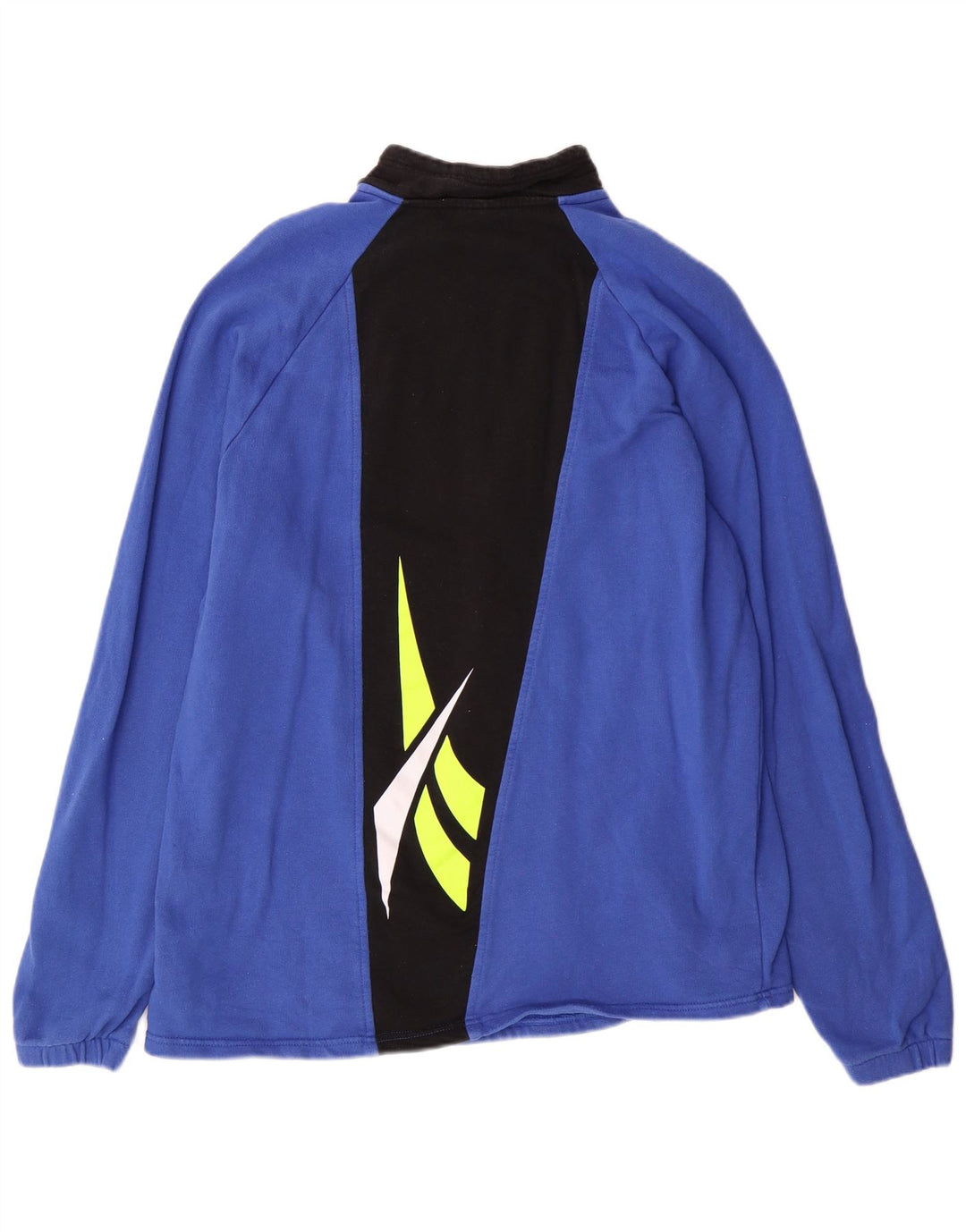 Felpa Reebok da uomo con grafica 1/4 zip, maglione, cotone blu medio