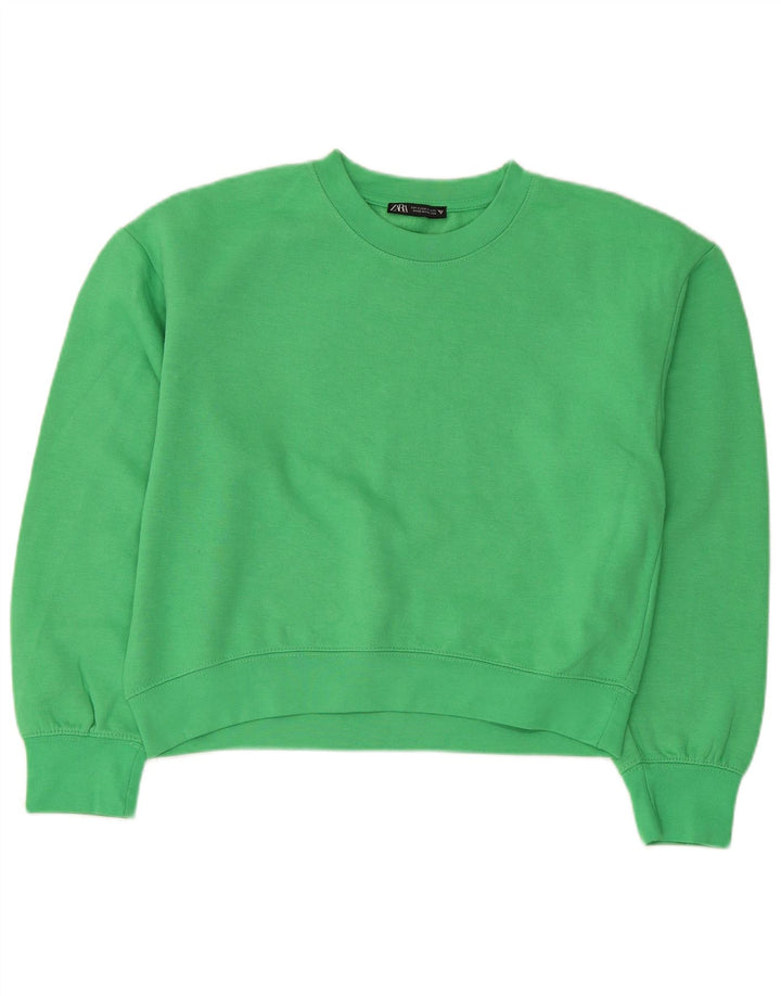 Felpa oversize da donna Zara UK 10 piccola verde poliestere