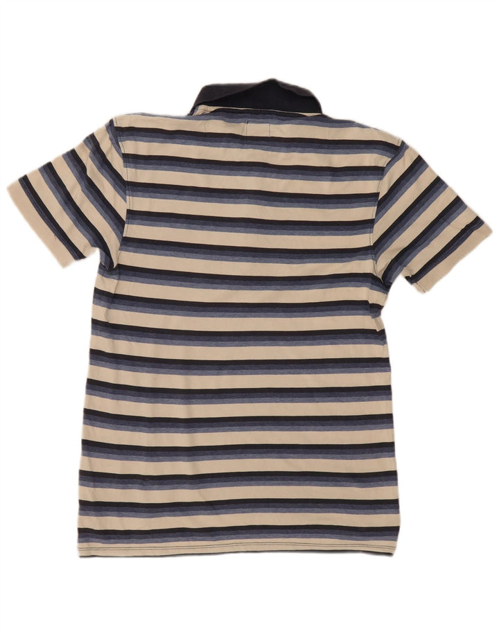 LEVI'S Mens Slim Fit Polo Shirt Medium Navy Blue Striped Cotton