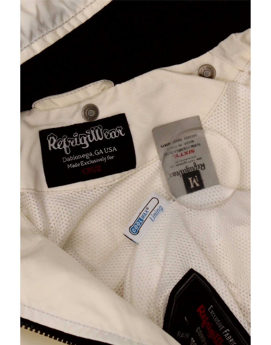 Refrigiwear Giacca antipioggia corta da donna con cappuccio UK 12 Medium White Poliammide