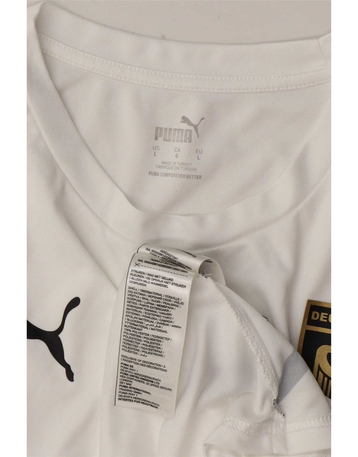 Puma T-shirt grafica da uomo Deutshland Top grande bianco in poliestere