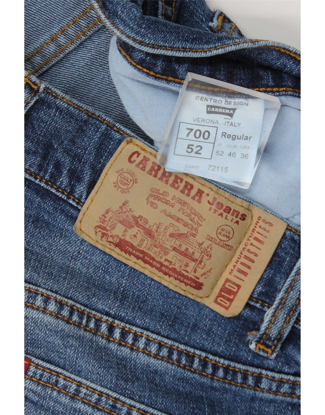 Jeans slim fit regolari da uomo Carrera W36 L30 cotone blu