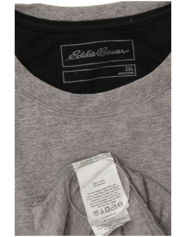 T-shirt da uomo EDDIE BAUER Top 2XL cotone grigio