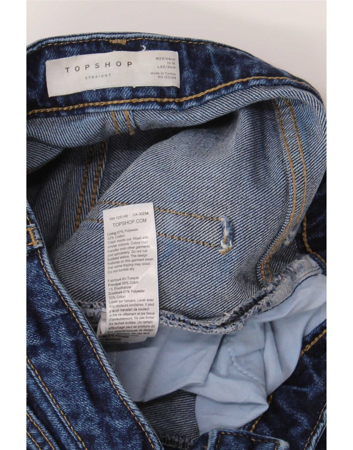 Jeans dritti da donna Topshop W25 L26 cotone blu