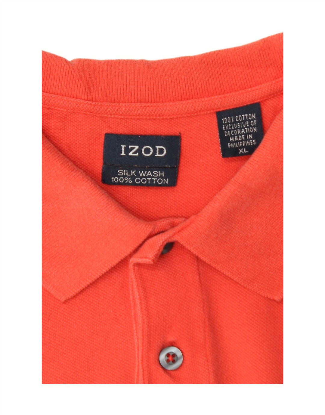 IZOD Mens Polo Shirt XL Orange Cotton Vintage Izod and Second-Hand Izod from Messina Hembry 