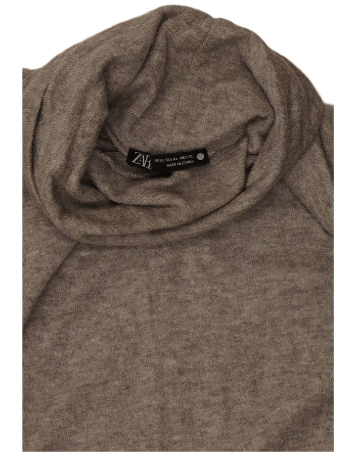 Top Zara da donna a maniche lunghe UK 18 XL Grigio