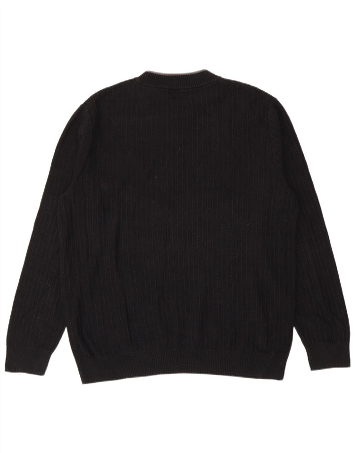 Maglione maglione girocollo da uomo Fred Perry XL in cotone nero
