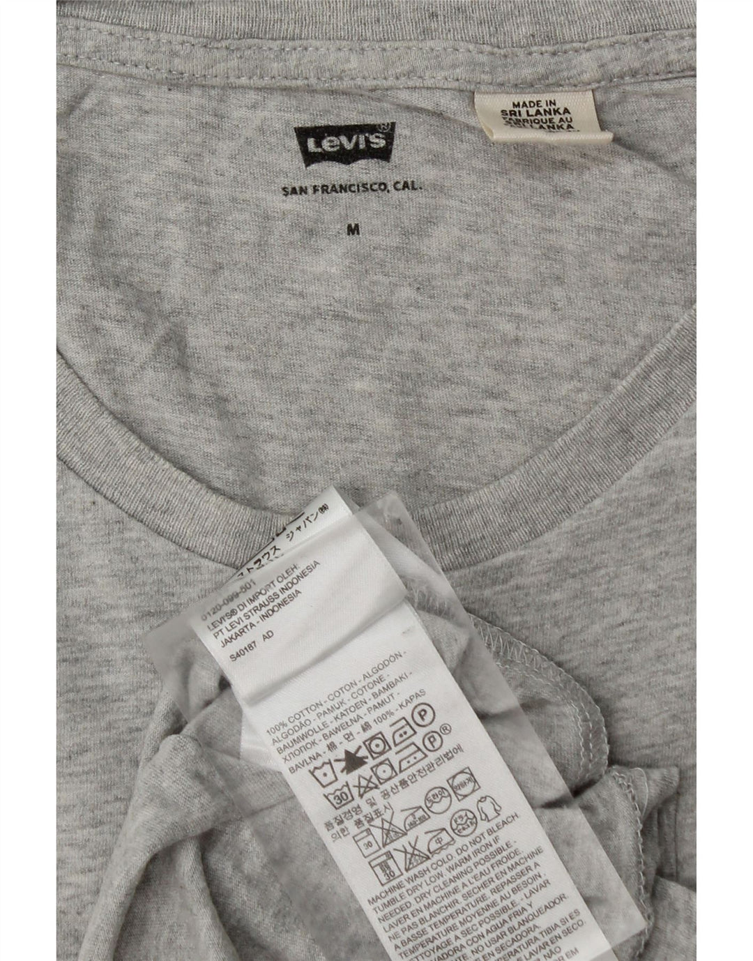 T-shirt da uomo Levi's Top in cotone mélange grigio medio