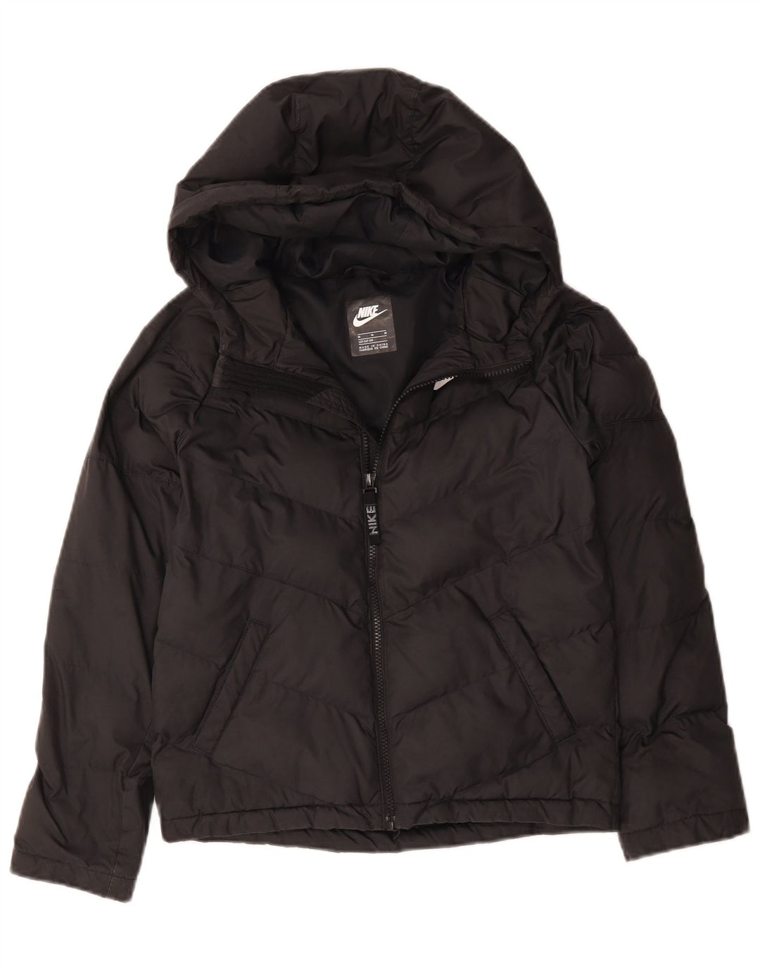 Giacca imbottita con cappuccio Nike da ragazzo 10-11 anni media nera poliestere sportiva