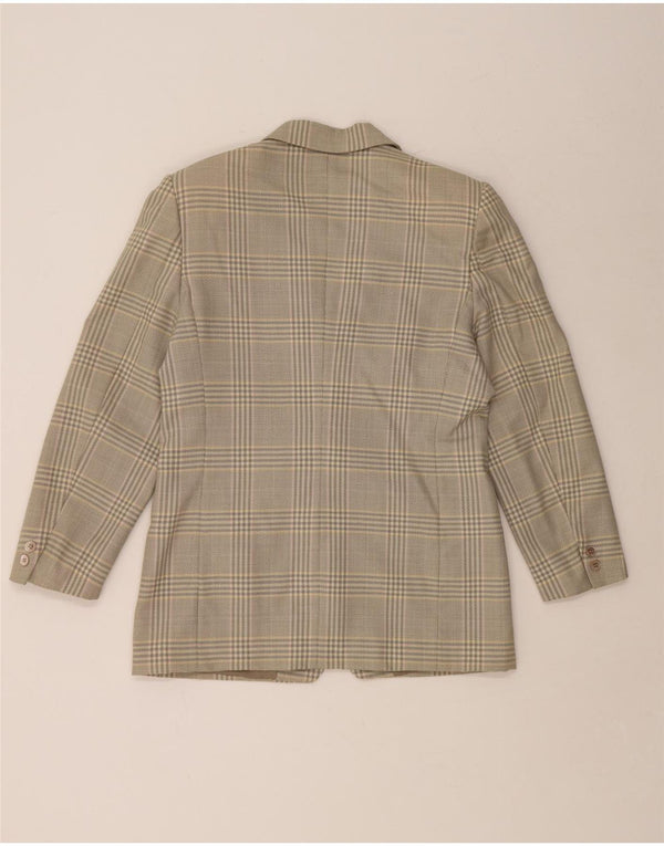 FIORELLA RUBINO Giacca blazer lunga da donna UK 12 Grigio medio a quadri