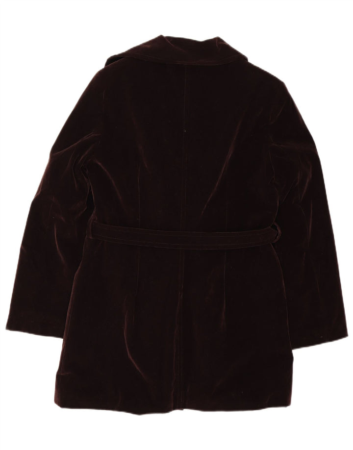 VINTAGE Womens Double Breasted Overcoat UK 14 Medium Burgundy Vintage Vintage and Second-Hand Vintage from Messina Hembry 