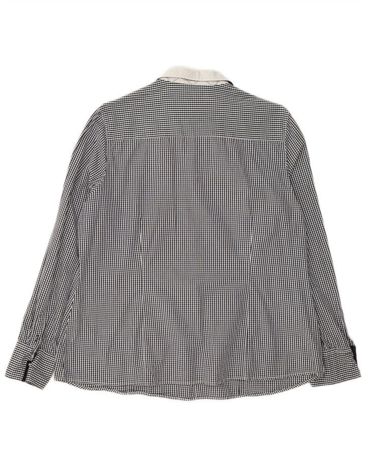 Camicia vintage da donna EU 42 XL in cotone a quadretti nero