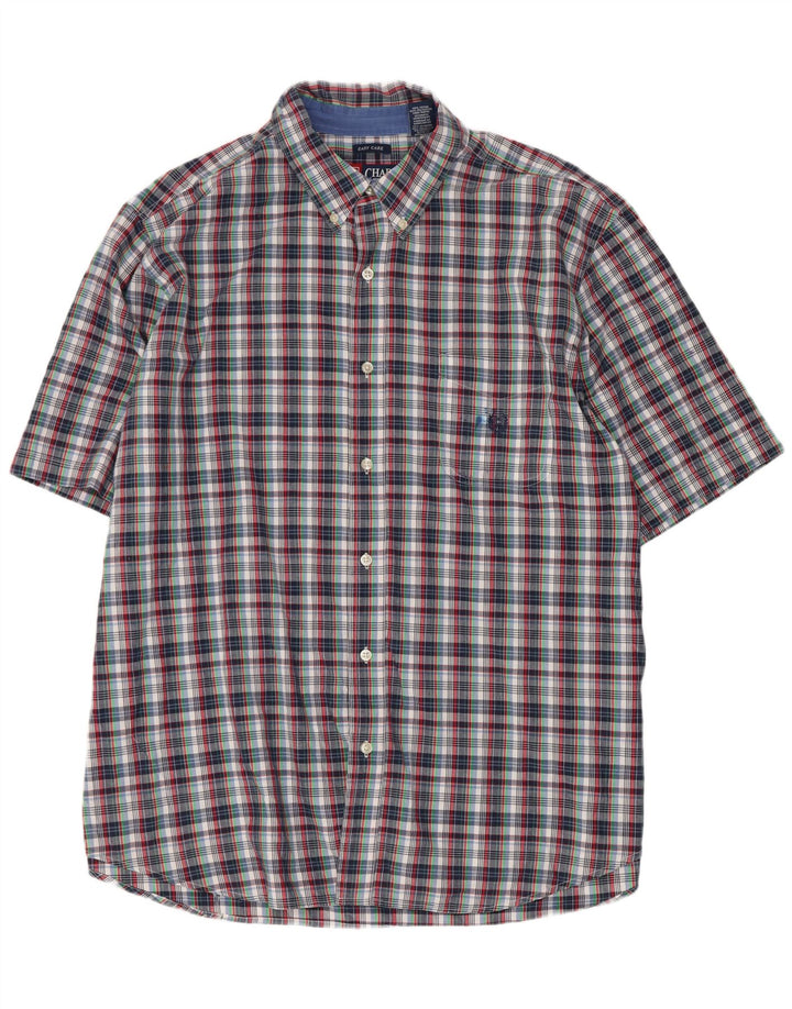 Chaps Camicia a maniche corte da uomo Easy Care 2XL Cotone a quadri multicolore