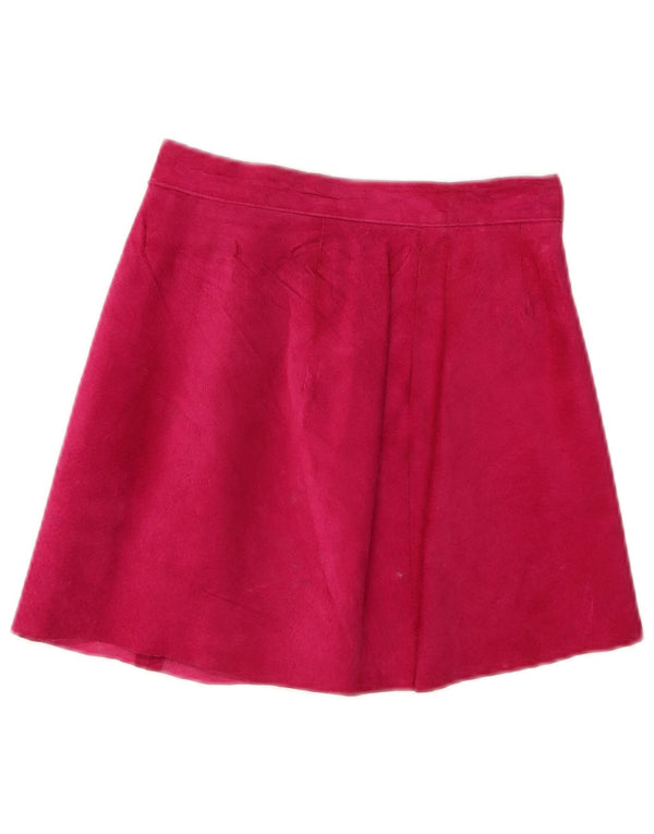 Gonna vintage in pelle scamosciata da donna W24 XS Rosa