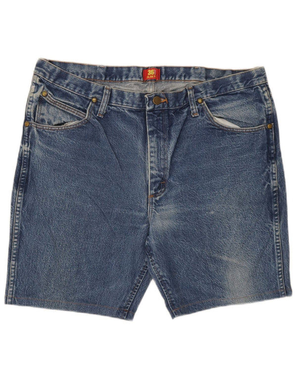 Pantaloncini di jeans da uomo Wrangler W38 XL in cotone blu