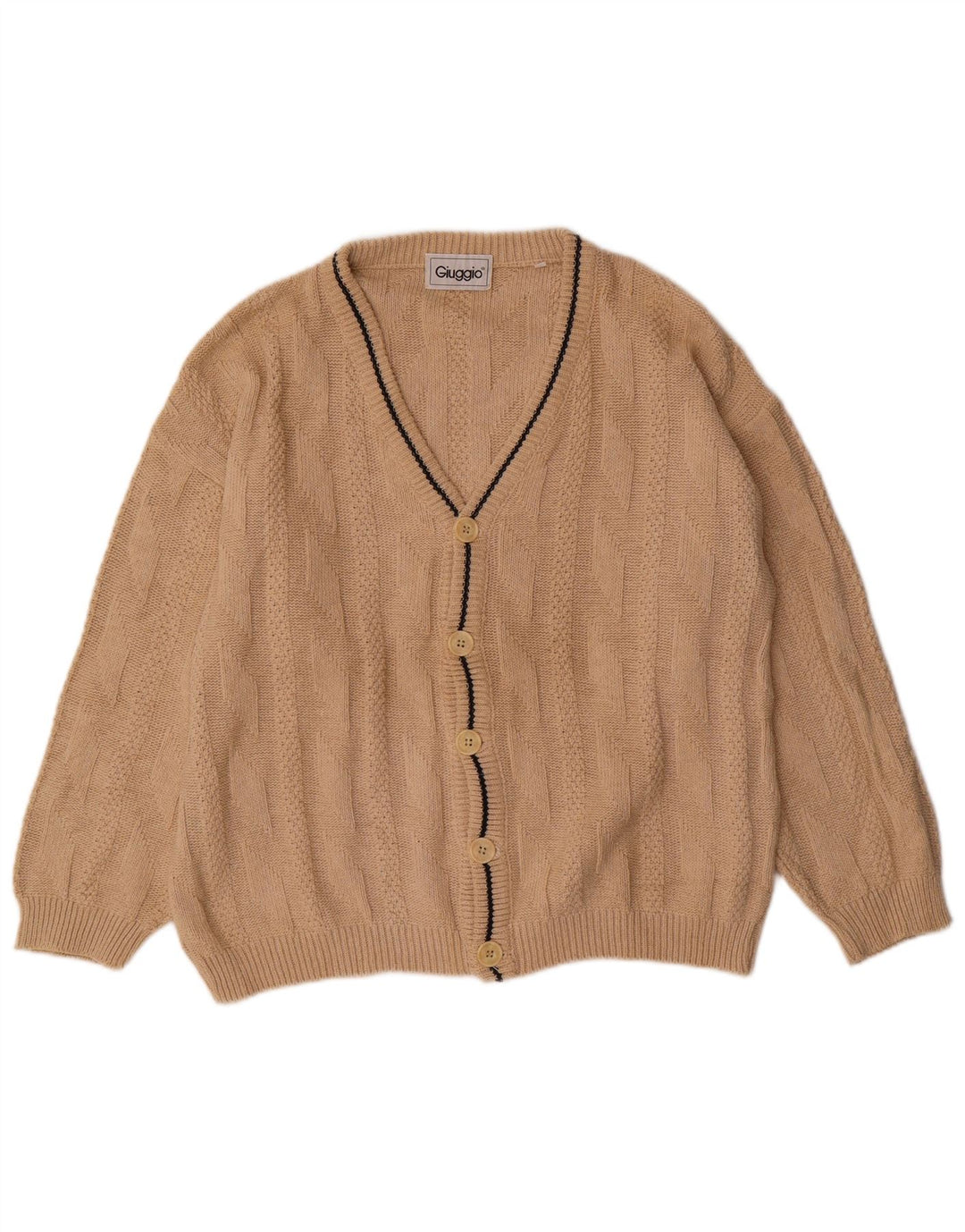 Maglione cardigan da uomo VINTAGE grande cotone beige