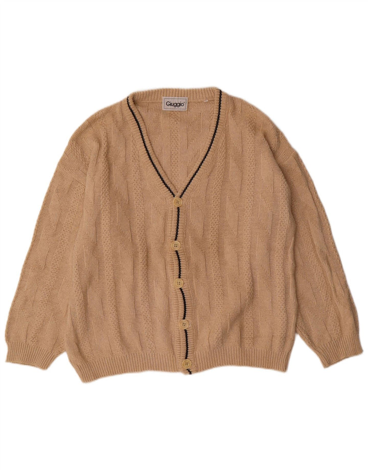 Maglione cardigan da uomo VINTAGE grande cotone beige