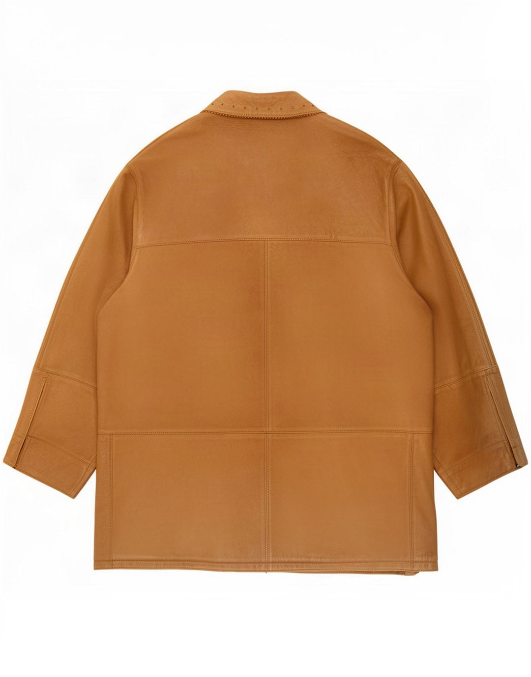 Soprabito vintage da donna oversize in pelle scamosciata IT 50 XL in pelle beige