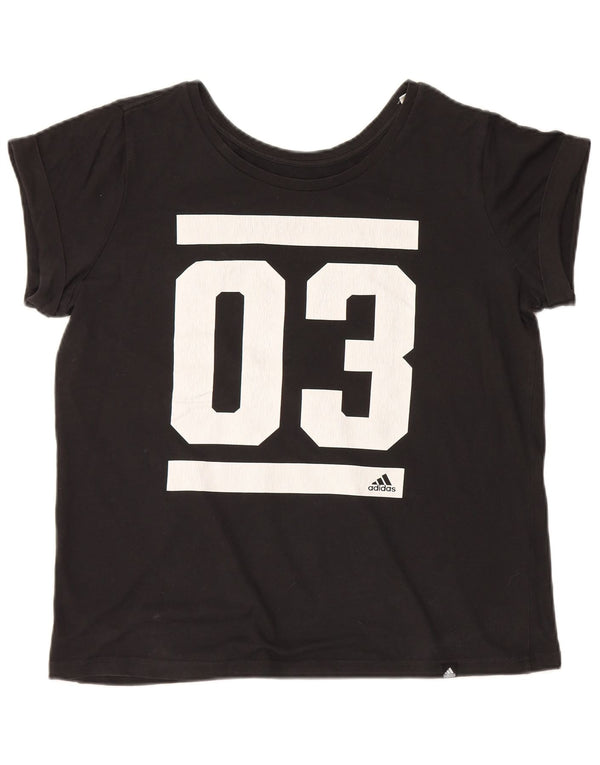 T-shirt grafica Puma Climalite da donna UK 20/22 XL Cotone nero
