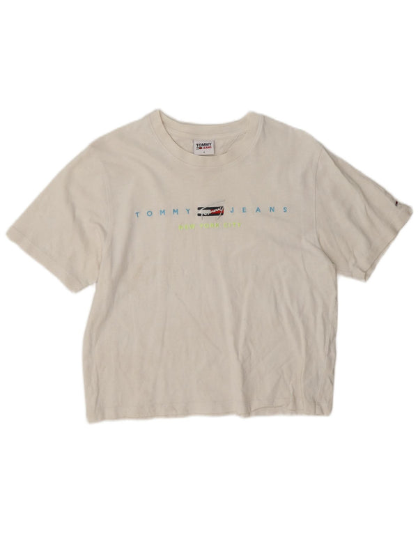 T-shirt grafica da donna Tommy Hilfiger New York City Top UK 10 piccola bianca